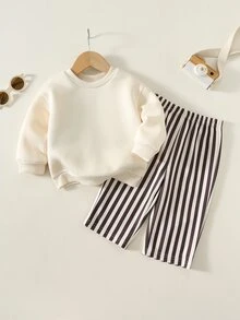 SHEIN 2pcs Baby Boy Autumn/Winter Casual Sweatshirt And Pants Set, Sweatshirt Set, Infant Set, Autumn/Winter Set, Cute Set - Multicolor - View 2