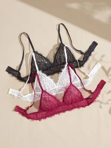 Lullawish Women's Lace Sexy Daily Spaghetti Strap Bra - Multicolor - View 1