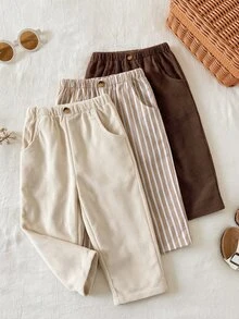 3PCS Young Boys Sweatpants - Khaki - View 1
