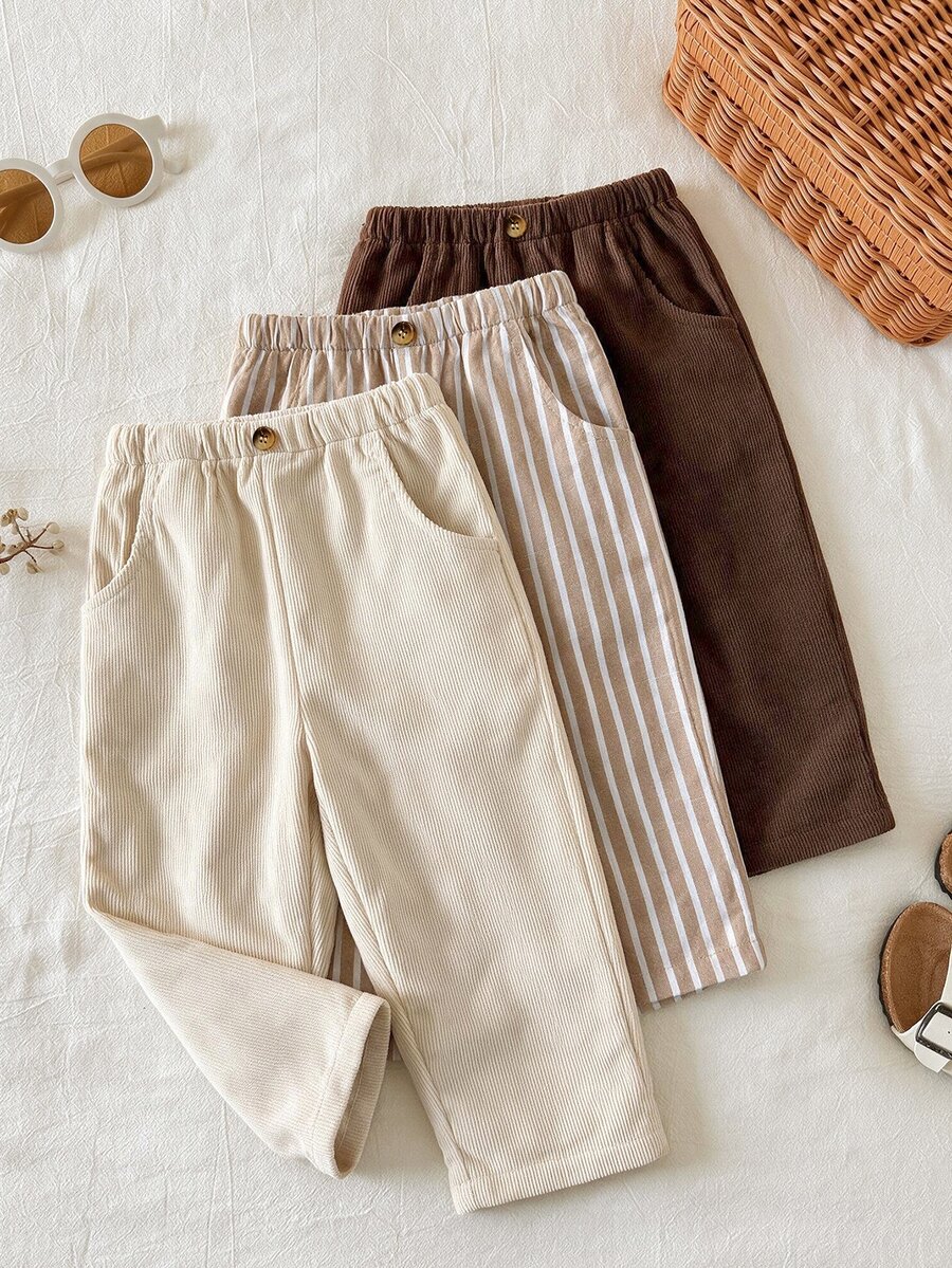 3PCS Young Boys Sweatpants - Khaki - View 1