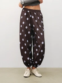Maija Women's Polka Dot & Striped Print Tapered Leg Pants - Multicolor - View 7
