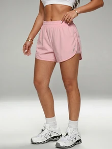 SHEIN Velisys 2pcs Women's Solid Color Casual Daily Travel Sports Shorts - Multicolor - View 3
