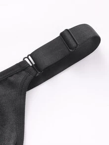 Manfinity Underwear&Sleepwear Basics 1 buah Celana Dalam Thong Hitam Seksi untuk Pria untuk Penggunaan Sehari-hari - Hitam - View 4
