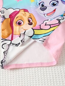 Cozy Pixies | PAW Patrol 2件組少女款 Paw Patrol 聯名粉色漸層狗狗印花圓領長袖睡衣上衣與內搭褲家居服套裝 - 粉色 - 查看 5
