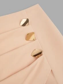 Sweetra Plus Size Women's Casual Commute Minimalist Woven Shorts - Pink - View 7