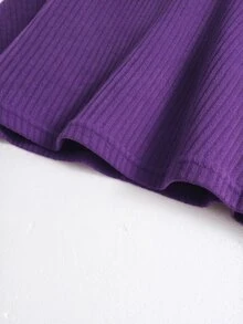 QUELARIE Áo kiểu cổ chữ V dáng rộng thoải mái size lớn cho mùa thu - Màu tím - Xem 6