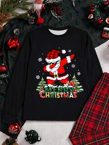 SHEIN Christmas Style Men's Long Sleeve Top And Long Pants Loungewear Set, Suitable For Home Wear, Couple Matching - Multicolor - View 4