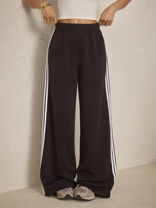 SHEIN PETITE بنطال رياضي نسائي بتصميم كتل لونية كاجوال متعدد الاستخدامات للارتداء اليومي - شوكولاته بني - مشاهدة 5