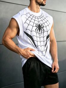 Gym Rark 反光線條極簡印花健身無袖背心 男款運動肌肉訓練跑步寬鬆版型T恤，健身房，Feel，運動風 - 彩色 - 查看 4