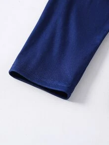 SHEIN 青少年男孩字母圖案長袖上衣與格紋長褲休閒日常居家睡衣套裝 - 彩色 - 查看 5