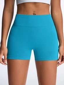 SHEIN Dewbera Damträningsshorts med hög midja, rumplyftande, sömlösa, tighta, hög stretch och kompression, 3/4 längd - Mörk Grön - Visa 5