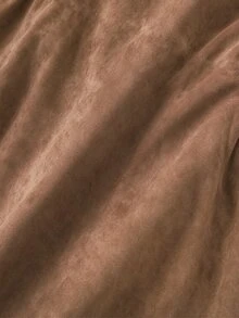 SHEIN A Stylish And Casual Long-Sleeved Suede Shirt Dress With A Belt, Suitable For Daily Commuting And Streetwear In Autumn And Winter. - Brown - View 5