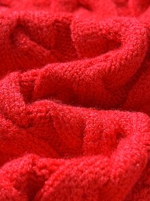 LMoss Kids Baby Girl Baby Girl Red Knit Pony Half-Turtleneck Long Sleeve Sweater, Suitable For Autumn/Winter - Red - View 7