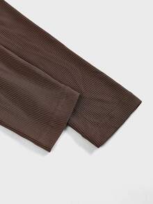 SWAVVY Men's Solid Color Button Half-Placket Slim Fit Long Sleeve T-Shirt - Coffee Brown - View 7