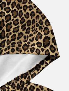 INAWLY Men's Leopard Print Streetwear Long Sleeve Hoodie - Multicolor - View 5
