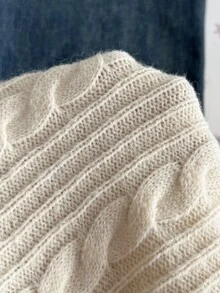 Sweetra Autumn/Winter Twisted Rope Drawstring Lace-Up Cardigan Sweater - Apricot - View 6
