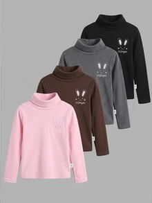 4PCS Young Girls T-Shirts - Multicolor - View 5
