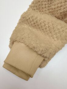 GlowEve 秋冬新款高端小眾毛絨抓絨連帽衛衣女款秋季外套 - 香檳色 - 查看 6