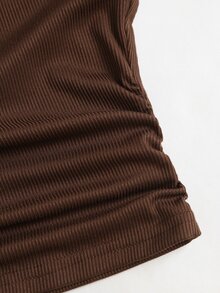 Sweetra Women's Bow Decor Top And Lace Long Pants Set - Coffee Brown - View 5