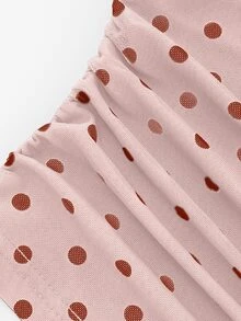 SHEIN 玫瑰印花抹胸上衣與魚尾裙擺兩件套（不對稱印花） - 粉色 - 查看 5