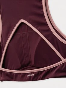 Nöista Casual sport-bh för kvinnor med färgblock, för daglig användning - Bourgogne - Visa 8