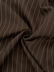 Elaquor Plus Size Women's Striped Bell Sleeve Shirt And Wide Leg Pants Casual 2 Pieces Set - Coffee Brown - View 7