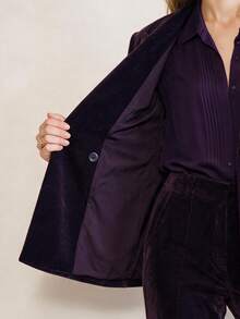 MOTF PREMIUM WOMEN'S ELEGANT BUTTON LONG SLEEVE BLAZER - Violet Purple - View 5