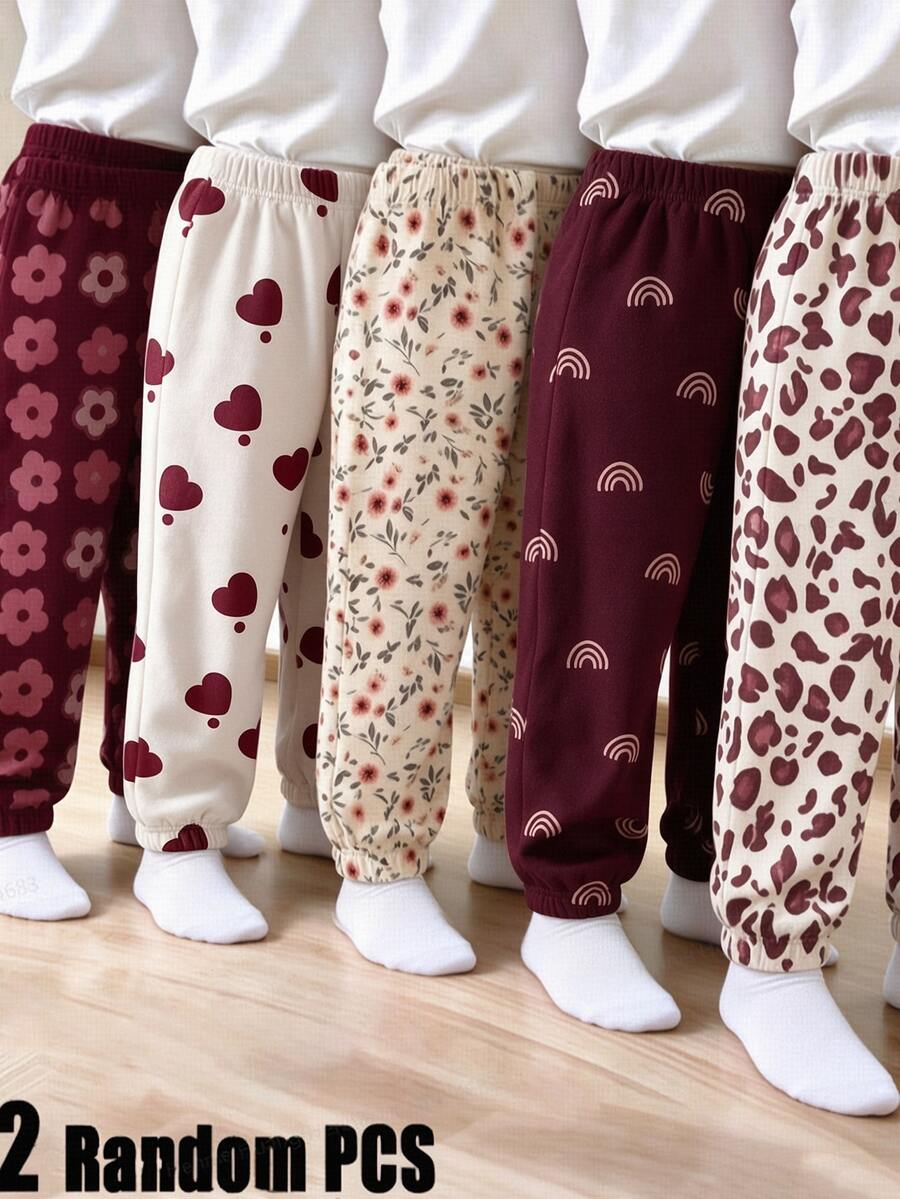 2PCS Young Girls Sweatpants - Multicolor - View 1