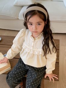 Dazy Kids Infant/Toddler (Girls) Casual Korean Style Long Sleeve Versatile Forest-Inspired Top - White - View 7