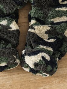 SHEIN 大童男孩迷彩拼接連帽上衣與長褲休閒日常居家睡衣套裝 - 彩色 - 查看 7
