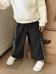 Dazy Kids Infant/Toddler (Girl) Solid Color Korean Style Printed Casual Bottoms - Coffee Brown - View 10