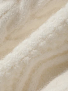 Dazy Kids Infant/Toddler (Girl) Casual Long Sleeve Solid Color Textured Versatile All-Season Sweater Set - White - View 9