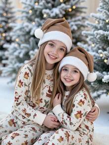 Tween Girls Long Sleeve Long Pants Raglan Sleeve Fitted Pajamas Suitable For Autumn/Winter - Multicolor - View 5