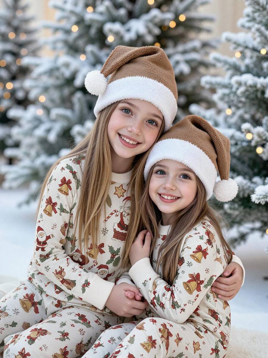 Tween Girls Long Sleeve Long Pants Raglan Sleeve Fitted Pajamas Suitable For Autumn/Winter - Multicolor - View 1