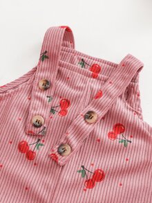 SHEIN 女嬰可愛印花連身褲，秋冬街頭風百搭款 - 藕粉色 - 查看 3