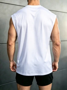Gym Rark 反光線條極簡印花健身無袖背心 男款運動肌肉訓練跑步寬鬆版型T恤，健身房，Feel，運動風 - 彩色 - 查看 2