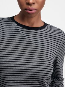 ATUI Studio Women's Tencel™ Lyocell Striped Long-Sleeve Tee | #MinimalistStyle #FrenchGirlStyle #Layering #CasualChic #FallFashion #OOTD - Grey - View 3