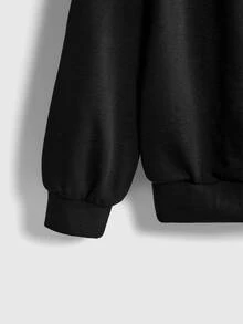 ROMWE Goth Plus Size Women's Cross Graphic Casual Everyday Sweatshirt - Black - View 4
