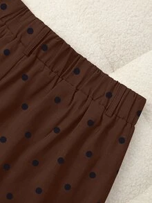 GlowEve CURVE Plus Size Women Contrast Color Waistband Straight Leg Casual Pants Fall Cloth For Women - Brown - View 5