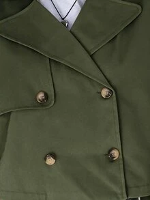 SHEIN EZwear 女款時尚百搭日常休閒夾克 - 軍綠色 - 查看 8