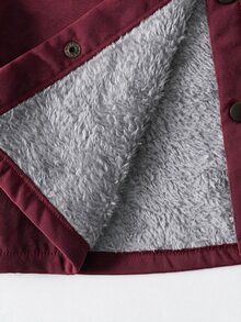 SHEIN Kids Young Boy Casual Everyday Versatile Comfortable Composite Fleece Lining Hooded Open Front Long Sleeve Mid-Weight Woven Jacket Suitable For School, Garden, Beach, Birthday Spring, Summer, Fall, Winter - Multicolor - View 5