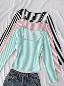 3PCS Tween Girls T-Shirts Kids - White - View 1