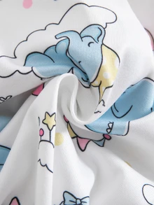 Autumn/Winter Knit Thin Round Neck Contrast Color Pink Cute Fun Elephant Colorful Balloon Little Rabbit Digital Print Popular Hot-Selling Pattern Long Sleeve Jumpsuit Zipper Design Slim Fit Comfortable Soft Fabric 2 Pieces Pajama Set Loungewear - Multicolor - View 9