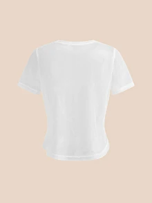 SHEIN Cheerettes 女款 2 件組休閒透視網眼運動 T 恤運動服套裝，運動上衣健身健身房運動服，適合秋季 - 彩色 - 查看 12
