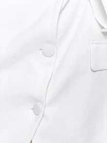 MUSERA Plus Size Curve Plus Size Blazer Jacket Work, Going Out, Flattering, , , , Party, Office, Everyday Valentines Day Spring Vacation - White - View 6