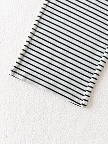 SHEIN 女童春秋針織條紋長袖上衣與長褲套裝，休閒舒適極簡百搭風，適合室內/戶外運動與日常穿著 - 彩色 - 查看 9
