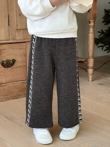 Dazy Kids Infant/Toddler (Girl) Solid Color Korean Style Printed Casual Bottoms - Coffee Brown - View 4
