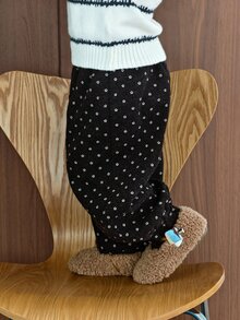 Dazy Kids Infant/Toddler (Girl) Loose Polka Dot Mesh Korean Style All-Over Print Bottoms - Black - View 5