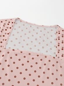 SHEIN 玫瑰印花抹胸上衣與魚尾裙擺兩件套（不對稱印花） - 粉色 - 查看 3