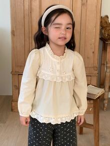 Dazy Kids Infant/Toddler (Girls) Casual Korean Style Long Sleeve Versatile Forest-Inspired Top - White - View 5